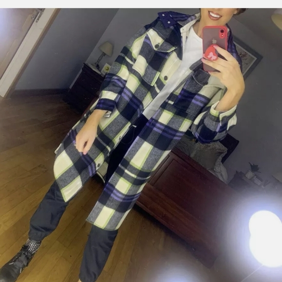 Zara Hooded plaid overshirt - Picture 7 of 16